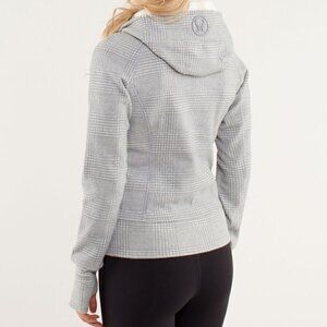 Lululemon Scuba Hoodie Glen Check Polar Cream Silver Slate Size 4